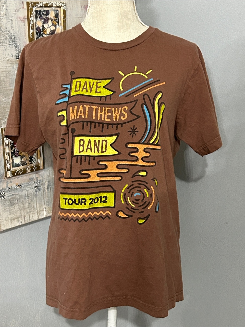 Anvil Brown Tee with Yellow Graphic - Dave Matthews Band Tour 2012